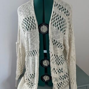 Open-Knit Cream Sweater